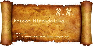 Mateas Mirandolina névjegykártya